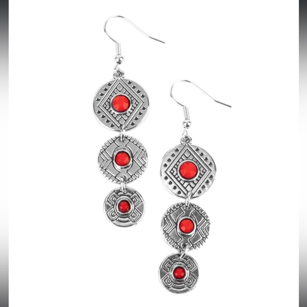 Paparazzi ​Totem Temptress Earrings in Red